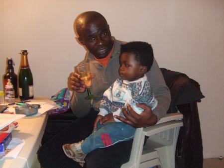 papa et moi  on prend le champagne